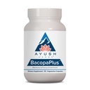 Ayush Herbs BacopaPlus - Bacopa Supplements, Organic Bacopa för minne och fokus, kognitivt stödpiller för vuxna med Ginkgo, Gotu Kola, Ashwagandha - 90 vegetariska kapslar (1 greve)
