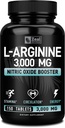 Zeal Naturals L Arginine 3000mg kapslar (150 tabletter | 1000mg) Maximal dos L-arginin Nitric Oxide Supplement för att stödja muskeltillväxt, vaskulär funktion och energi - Nitric Oxide Booster