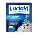 Lactaid Fast Act Lactose Intolerance Relief Caplets med Lactase Enzyme för att förhindra Gas, Bloating & Diarrhea På grund av Laktoskänslighet, Perfekt för Resor & On-The-Go, 12 Packs av 1-Count