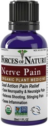 Forces of Nature Nerve Pain Management, Organic Topical Relief for Neuropathy & Nerve Discomfort, Homeopathic Medicine stöder lindring från skottsmärtor för rygg, händer, ben och fötter, 1 fl oz