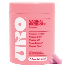 O Positiv URO Vaginal Probiotics for Women pH Balance med Prebiotics & Lactobacillus Probiotic Blend - Vaginal Health Supplement - Promote Healthy Vaginal Odor & Vaginal Flora, 60 Count (Pack of 1)