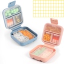 Dynippy Daily Pill Organizer 5 Compartments Portable Moisture Proof Small Pill Case för Pocket Purse Travel Pill Box Portable Medicine Vitamin Fish Oil Holder Container (Blue Pink)