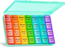 XL Large Weekly Pill Organizer 4 Times a Day, 7-Day Pill Boxes och Organizer AM PM, Big Compartments Pill Case, Monthly Medication Organizer 28 Days Dispenser för fiskoljor