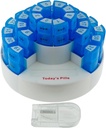 Deke Home - 31 Dag Månatlig Pill Organizer XL med Pill Cutter, BPA-Free, 4 Gång per dag (AM PM), Stor Pill Box för flera dagliga doser, Avtagbara Komponenter, Hård Case Travel Dispenser