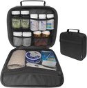 Medium Travel Pill Bottle Organizer, Medicine Bag, bärare för mediciner och medicinska förnödenheter - Svart (utan lås)