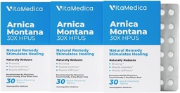 VitaMedica Arnica Montana Blister Pack 30X tabletter för Bruising Pain and Swelling | Plant Based Formel | Rekommenderas av plastikkirurger | Natural Recovery Surgery or Injury | 3 Pack | 45 portioner