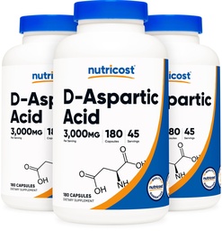 Nutricost D-Aspartic Acid Capsules (180 Caps) (3 flaskor)