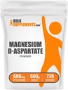 BulkSupplements.com Magnesium D-Aspartate Powder - Magnesium Supplement, High Absorption Magnesium, Magnesium Asparte Powder - Gluten Free, 680mg (49mg of Magnesium) per Serving, 500g (1.1 lbs)