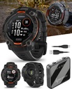 Wearable4U Garmin Instinct 3 Solar 45 mm, Rugged Outdoor GPS Smartwatch, Metal-Reinforced Bezel, Inbyggd Flashlight, Upp till 28 dagar Battery Life, Svart med Black Band Bundle
