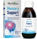 HERBION Naturals Memory Support Liquid - Hjälper till att förbättra hjärnans funktion och frånvarande sinne, behåller hälsosamma humörnivåer med Ginkgo Biloba, Vuxna och barn över 12 år, 5 fl oz, 150 ml