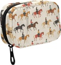 Fustylead Colorful Western Cowboy Riding Horse Pill Organizer för handväska, Weekly Portable Pill Box med Zipper för att lagra vitaminer Fish Oils Medications Supplements