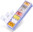 Extra stor vecka piller organisatör 2 gånger om dagen - Betife 7 Day Pill Box, AM PM Pill Case med Double Layer Jumbo Compartment för piller, vitamin, fiskolja, kosttillskott (Puple/White)