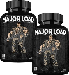 ONL Testosteron Supplement för män - Major Load Testosteron Booster med Horny Goat Weed & Maca Root - Tongkat Ali Energy Pills för Stamina & Styrka - Test Booster 60 Capsules (2pk)
