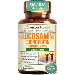 Glukosamin Chondroitin MSM - Gemensamt stöd tillskott för kvinnor och män med glukosaminsulfat 1500 mg, koldroitin och MSM - för brosk, gemensam hälsa och flexibilitet - 90 kapslar