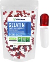 XPRS Nutra Size 2 Empty Capsules - 500 greve Empty Gelatin Capsules - Pills DIY Capsule Filling - Pure Bovine Pill Gel Caps for Do-It-Yourself Supplements (Clear Red/White)