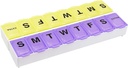 EZY DOSE Weekly (14-dagars) Daily Pill Case, Medicine Planner, Vitamin Organizer, Supplement Container, 2 Detachable Weeks + Extra, Large Snap Compartments, Easy Open, Color May Vary, BPA Free