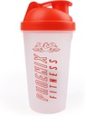 Phoenix Fitness Protein Shaker Bottle - 500ml Leakproof Bottle med Screw Top Lid och Mesh Grid - Dishwasher Safe BPA Free Sports & Gym Bottle - Orange