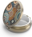Pill Box 3 Compartment Small Pill Case,Portable for Pocket or Purse Pill Organizer Pill Container Holder to Hold Vitamins, Medication, Fish Oil and Supplements (Blue Cracked Marbling)