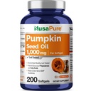 NusaPure Pumpkin Seed Oil 1000mg 200 Softgel Capsules (Non-GMO, Soyfree) Naturligtvis förekommer fytosteroler