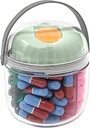 Mini Pill Dispenser Organizer Bottle, Daily Travel Medication Box med säker stängning (Mini - Green)