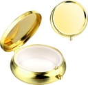 Sibba Portable Medicine Pill Case, Travel Multi-Functional Moisture Proof Pill Box för Purse & Pocket, Cute Metal Medicine Pill Organizer Box för vitaminer, Fish Oil & Supplements (guld)