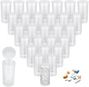 100Pcs Plast Empty Prescription Vial, 13 Dram Pill Bottles, Waterproof Airtight Joint Pill Bottles med Pop Top Caps Medicine Container för piller, hantverk, godis, kosttillskott och mer