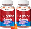 L-Lysine 1000mg Gummies - Stöder hud, läpp, Vegan, Gluten Free, 60 Chewable Lysine för vuxna, vitaminer Tissue Health & Immune System, Amino Acid Vitamin Supplement & Complex Supplements (2 Pack)