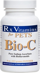 Rx Vitamins Bio-C - Vitamin C för hundar och katter - med citronbioflavonoider för allergilindring - Immun Support Supplement - främjar hälsosam kost och hud - Gemensamt tillskott - 4 oz