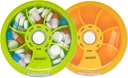 Pill Organizer Small Pill Case 7 Day Portable Travel Pill Box Cute Daily Pill Container för medicin Fish Oil Supplements Vitamin Case (Green+Orange)