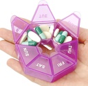 Pill Organizer, Pill Box, Small Pill Case, Medicine Pill Organizer 1 gång om dagen, Weekly Pill Organizer, Pill Container, Pill Holder, Daily Pill Organizer Travel Pill Organizer 7 Day (Purple)