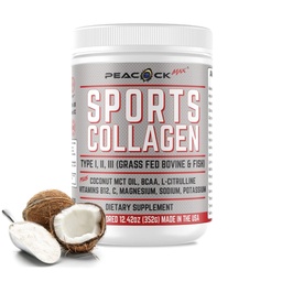 Sport Collagen Electrolytes Powder, 12.42 oz - Grass Fed Bovine & Wild Fish Hydrolyzed Typ I, II, III Multi Collagen Peptides för Electrolyte Drinks, Unflavored Protein Powder med BCAA, Magnesium