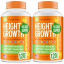 Förpackning med 2 höjdtillväxt Maximizer - Tillverkad i USA - Natural Height Increase Booster & Teen Vitamins - Pills to Grow Taller at Any Age - Bone Growth Supplement for Adults & Kids - 120 kapslar