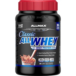 ALLMAX Classic AllWhey Whey Protein Powder, Chocolate, 2 lbs - 30g Protein per Scoop, Gluten Free, Low Sugar, High Protein, stöder Muscle Recovery, Lean Muscle & Post Workout, för Män & Kvinnor