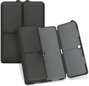 FYY Daily Pill Organizer, 7 Compartments Portable Pill Case Travel Pill Organizer, [Folding Design] Stor Pill Box för väska ficka för att hålla vitaminer,Cod Liver Oil, Tillskott och Medication-Clear Black