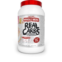 5% Nutrition Rich Piana Real Carbs + Protein | Clean Mass Gainer Meal Replacement Protein Powder | Kolhydrat för Pre Workout / Post-Workout Recovery Meal | 3 lb, 20 Srvgs (Birthday Cake + Protein)