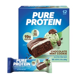 Rena Protein Bars, High Protein, näringsrika Snacks för att stödja energi, låg socker, glutenfri, Chocolate Mint Cookie,1.76oz, 12 Count (Packaging May Vary)