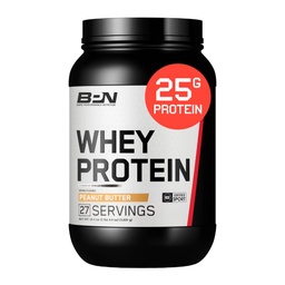 BARE PERFORMANCE NUTRITION, BPN Whey Protein + Casein Protein Pulver Blend, jordnötssmör, 25g Protein per servering stöder Lean Muscle Recovery, 27 portioner, Tredje part testad