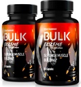 (2 Pack) Bulk Extreme Superior Muscle Building Advanced Formel, Bulk Extreme för Lean Muscle Mass för Män, All Natural Muscle Builder, Manliga piller för fysisk prestanda, Recensioner (120 kapslar)