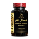 L-LYSINE Amino Supplements - Pure 500mg Amino Supplement, Pure Active L-Lysin för immunhälsa, L-Lysin Supplement, Nitrogen Balance - 1 flaska 100 grejer