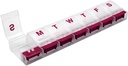 EZY DOSE Weekly (7-Day) AM/PM Daily Push Button Pill Organizer, Vitamin Case och Medicine Container, X-Large Compartments, Arthritis Friendly, Convenient and Easy to Use, Clear/Red, BPA Free