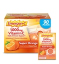 Emergen-C 1000mg Vitamin C Powder for Daily Immune Support Caffeine Free Vitamin C Supplements with Zinc and Manganese, B Vitamins and Electrolytes, Super Orange Flavor - 90 Count/3 Month Supply