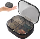 Daily Pill Organizer, 4 Compartments Portable Pill Box med Moisture-Proof Design, Cute Medicine Organizer för att hålla vitamin, fiskolja, kosttillskott och medicinering