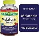 Soring Valley Melatonin Gummies, Non GMO, Strawberry smak, 5 mg, 180 greve