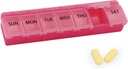 Silicone Weekly Pill Organizer 7 Day Pill Box Medicine Box Daily Arthritis-Friendly, Large Medicine Case Compact Travel Pill Container för Pill, Vitamin & Fish Oil (Pink)