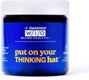 Swanson WIO Sätt på din tänkande hatt Brain Health, koncentration, bättre fokus, Ginkgo Biloba + Neurofactor Coffee Fruit, Vegan, Non-GMO, Wellness, 30 Veggie Capsules (30-dagars leverans)