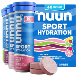 Nuun Sport Electrolyte tabletter för Proactive Hydration, blandade smaker, 4 Pack (40 portioner)