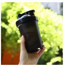 CHNLML Protein Shaker Bottle 400ML/16Oz w. Shaker Ball för Protein Shake, Shaker Bottle med Mixing Ball, Leak-Proof, BPA-Free, för gym, träning, Juice Mixer (Black/Black Body, 16Oz-400ML-1Bottle)
