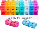 ASprink Månatliga Pill Organizer 2 gånger om dagen, 30 Dagar En Månad Pill Box AM PM,31 Dag Pill Case Små Komponenter För Att Hålla Vitaminer, Ravel Medicine Organizer,31 Dag Pill Organizer Två gånger om dagen
