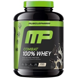 MusclePharm Combat 100% Whey Protein Powder, Cookies 'N' Cream smak, snabb återhämtning & Muscle Få med Whey Protein Isolate, High Protein Powder för kvinnor och män, Gluten Free, 5 lb, 69 portioner