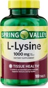 L-Lysine 1000mg tabletter - Lysine Supplement för hud, immun och Collagen Support - Essential Amino Acid, 100 greve, glutenfri för daglig välbefinnande